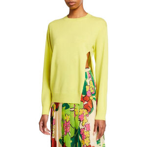 ✨ Dries Van Noten XS Cashmere Side Slit Never Mind Sweater Yellow $898 - LKNEW!✨